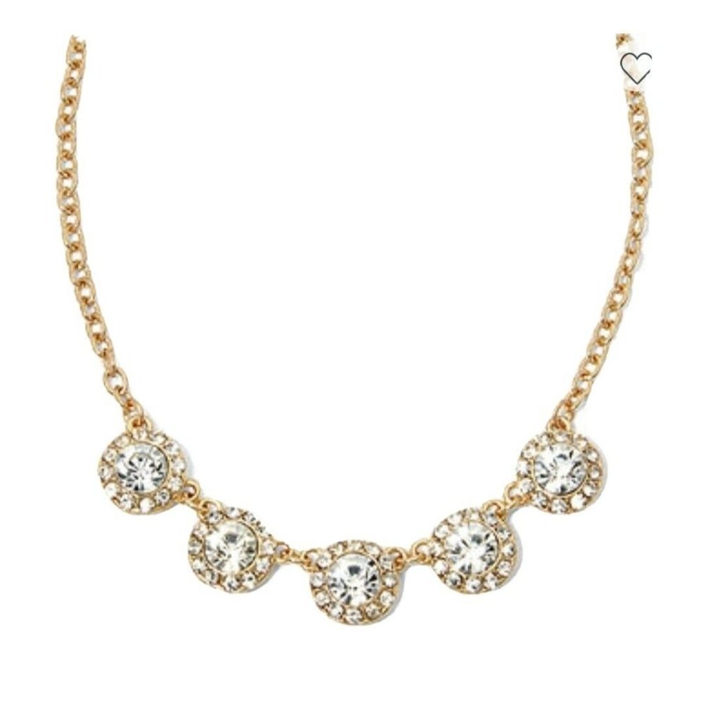 Monet‎ Gold Tone Crystal Accent Necklace 17-19"